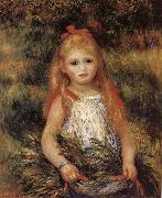 Pierre Renoir Girl with Flowers oil painting reproduction